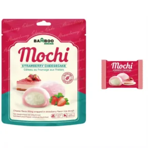 Mochi z okusom jagodnega skutinega kolača (cheesecake) 180g BAMBOO HOUSE