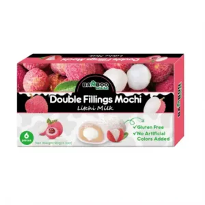 Mochi z dvojnim polnilom ličija in mleka 90g BAMBOO HOUSE
