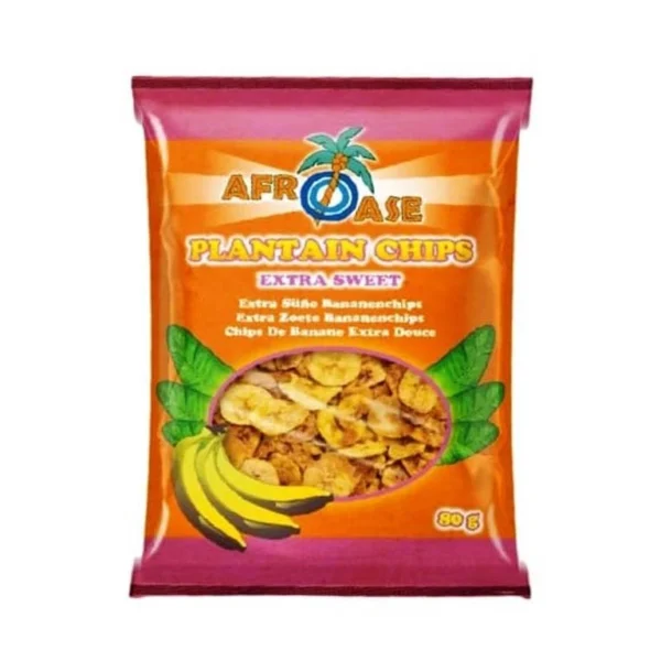 Banana chips plantain extra sweet 80g AFROASE