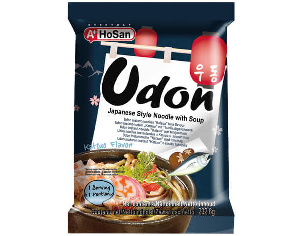 Instant juha z udon rezanci z okusom Katzuo tuna 234g A+ HOSAN