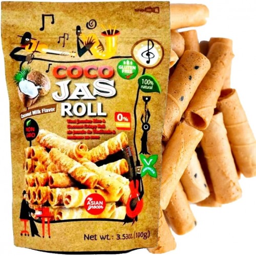 Kokosowo-Ryzowe-Chrupiace-Rurki-o-Smaku-KOKOSA-Bezglutenowe-100g-COCO-JAS-ROLL Coconut rolls coconut-milk 100g COCO JAS - Image 1
