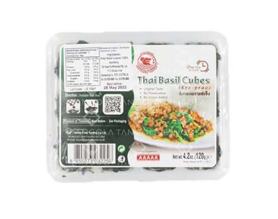 O-CHA FROZEN THAI BASIL CUBES 120G (KRA PRAO) Zamrznjena tajska bazilika (Kra-Prao) 120g O-CHA - slika 1