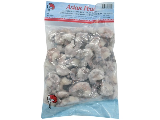 Orjaške tigraste kozice-olupljene Giant tiger prawns peeled 31/40 1kg ASIAN PEARL - Image 1