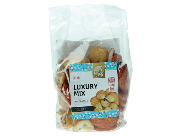 Riževi krekerji Luxury miks 100g GOLDEN TURTLE (1) Riževi krekerji Luxury miks 100g GOLDEN TURTLE - slika 1